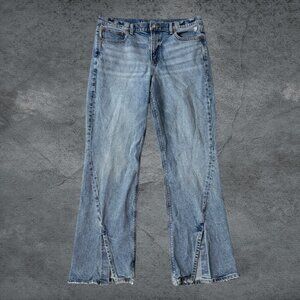 American Eagle 90's Bootcut Split Hem Jeans High Rise Stretch Size 12 Regular